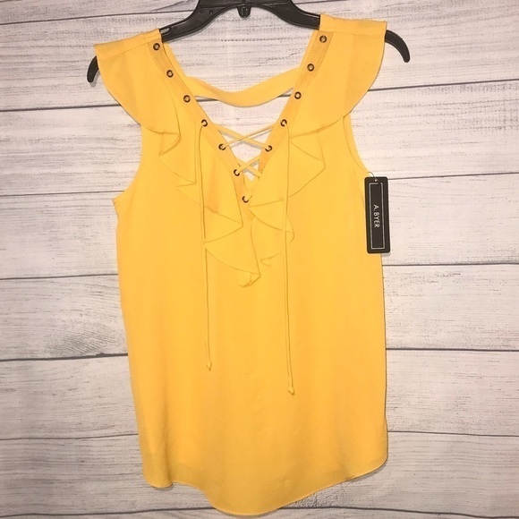 A. Byer Tops - NWT A. Byer Yellow Reversible Blouse
